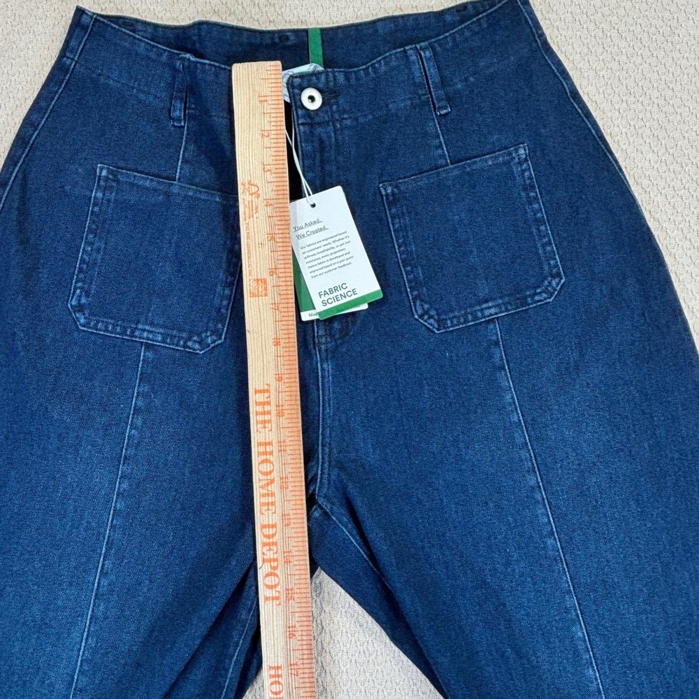 HALARA Dark Blue Wide Leg Jeans Flare - Picture 4 of 9